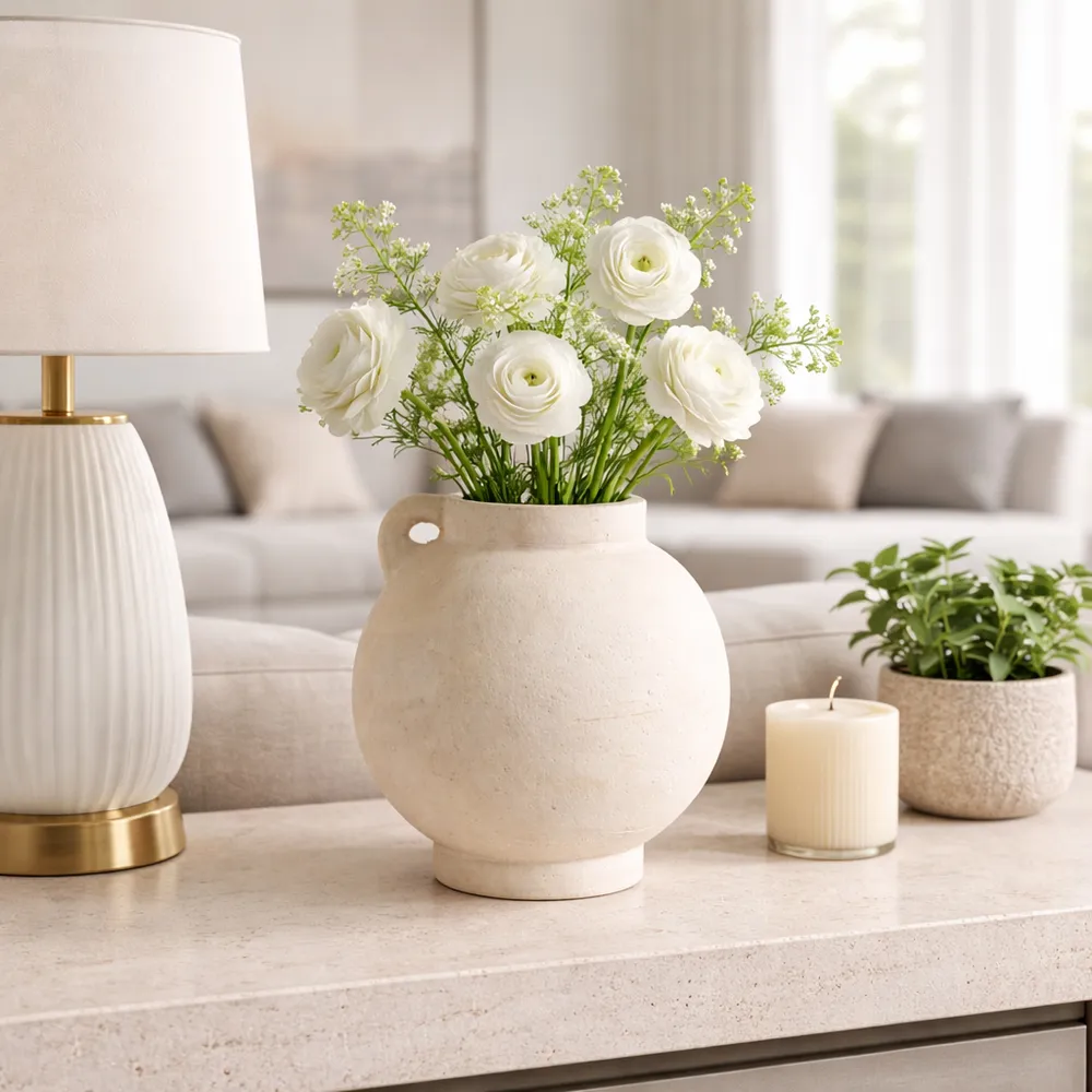 CORBINFORD WHITE VASE 10 (IN)