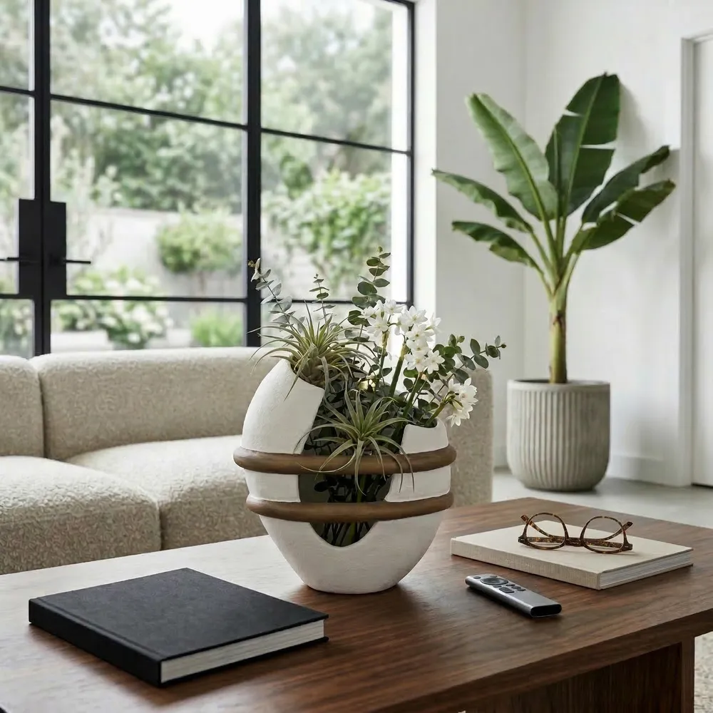 LUKETON WHITE VASE 13 (IN)