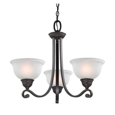Hamilton 25″ Wide 3-Light Chandelier - Oil Rubbed Bronze with White Glass