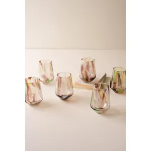 Tapered Multi-Color Glass Tumbler 6