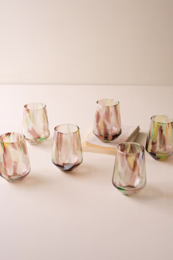 Tapered Multi-Color Glass Tumbler