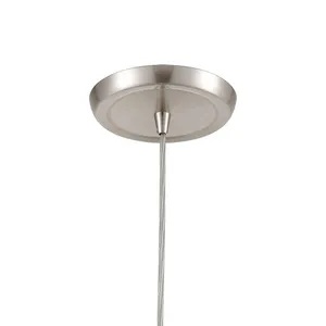 Vines 5″ Wide 1-Light Mini Pendant - Satin Nickel with Blue Glass 3