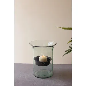 Original Glass Candle Cylinder with Rustic Insert / Small 1