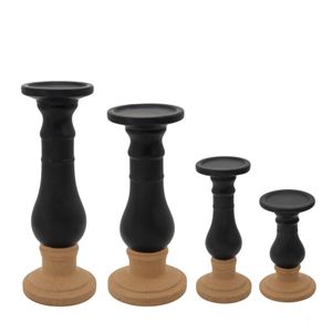 8" CANDLE HOLDER 2TONE, BLACK 3