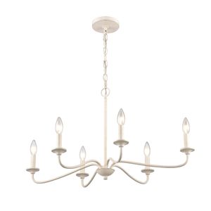 Quinn 30'' Wide 6-Light Chandelier - Antique White 8