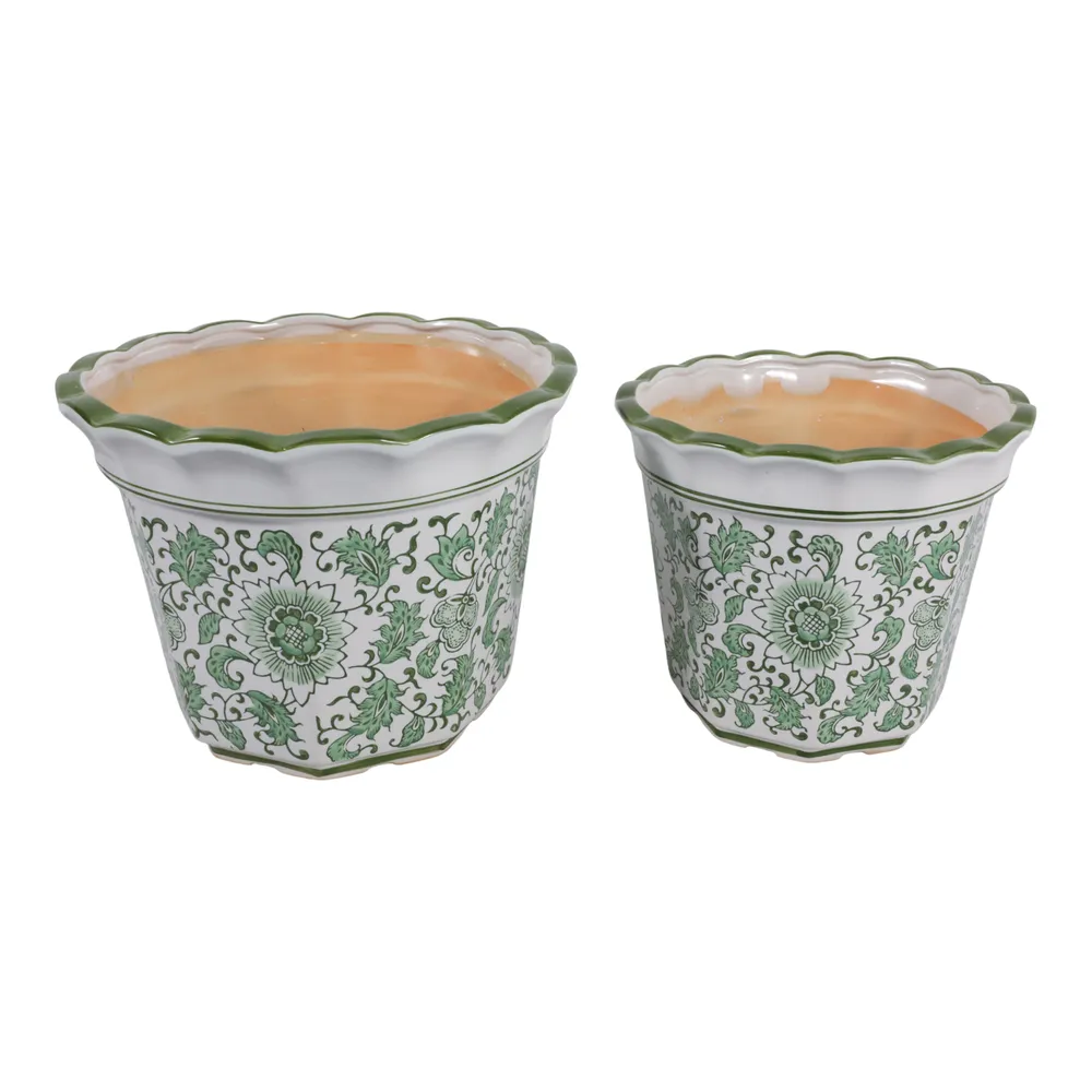 ENOCHFIELD SET OF 2 GREEN PLANTER 9 (IN)