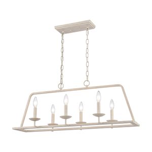 Joanie 34'' Wide 6-Light Linear Chandelier - Antique White 7
