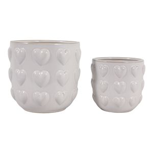 DRAPEROAK SET OF 2 IVORY PLANTER 7 (IN) 5