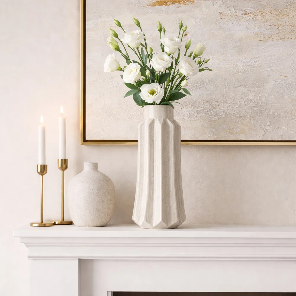 BAKERHAVEN TAUPE VASE 19 (IN)