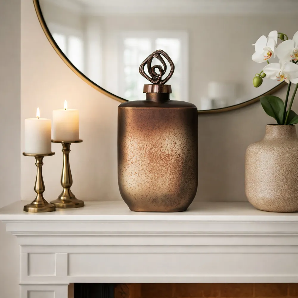 FINLEYGROVE BRONZE GLASS VASE 14 (IN)