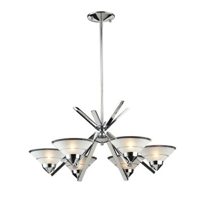 Refraction 26″ Wide 6-Light Chandelier - Polished Chrome