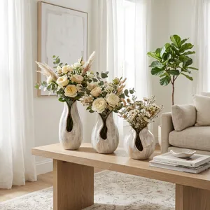 STORMVIEW SET OF 3 IVORY VASES 8 (IN) 10