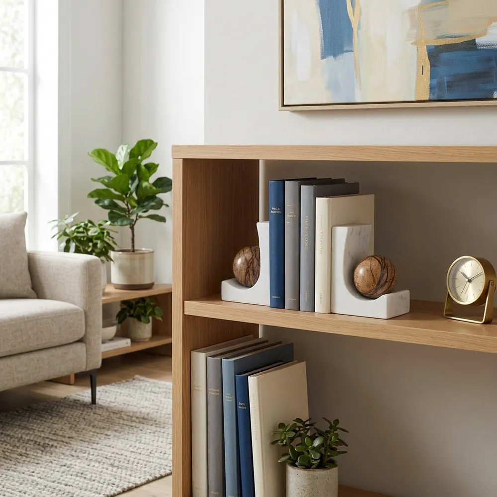 CLARAWELL SET OF 2 IVORY BOOKENDS 6 (IN)