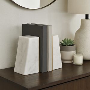 PARKWORTH SET OF 2 WHITE BOOKENDS 6 (IN) 10
