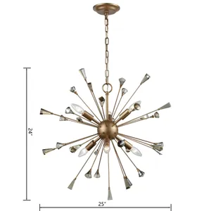 Sprigny 25'' Wide 6-Light Chandelier - Matte Gold 2