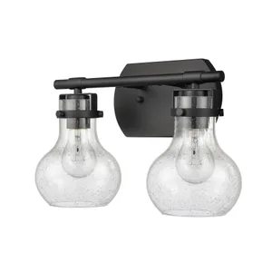 Salamanca 15.5″ Wide 2-Light Vanity Light - Matte Black 3