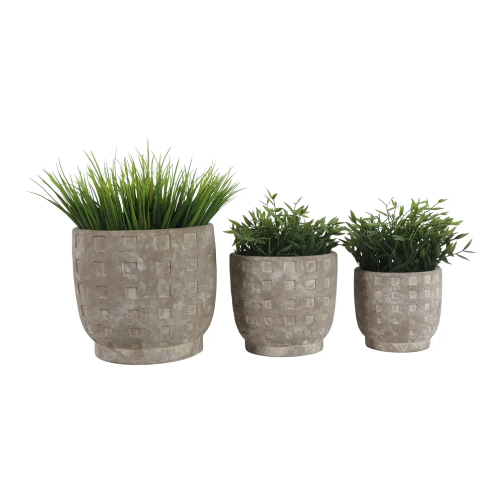 LEONABURN SET OF 3 GRAY PLANTER 9 (IN)