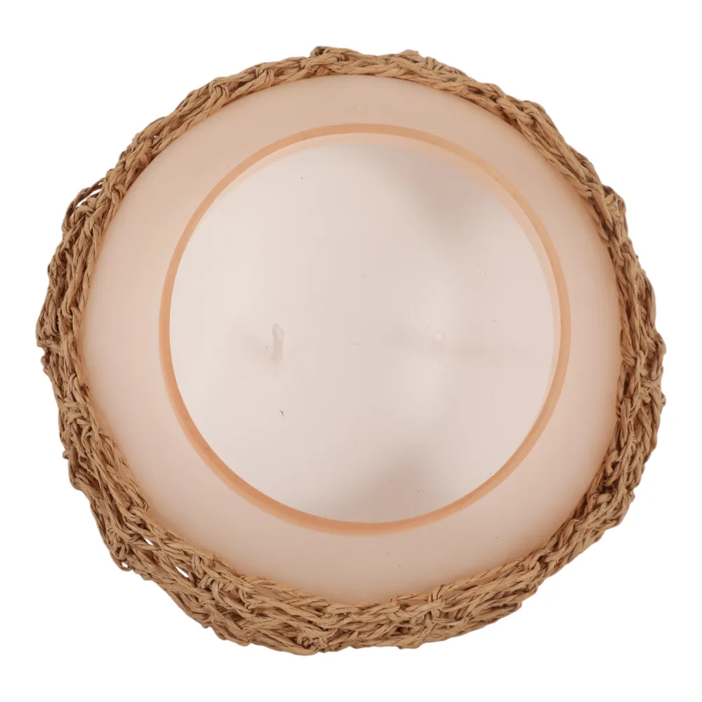 5" 14 OZ PINK SUNSET WOVEN CANDLE W/ LID, PINK