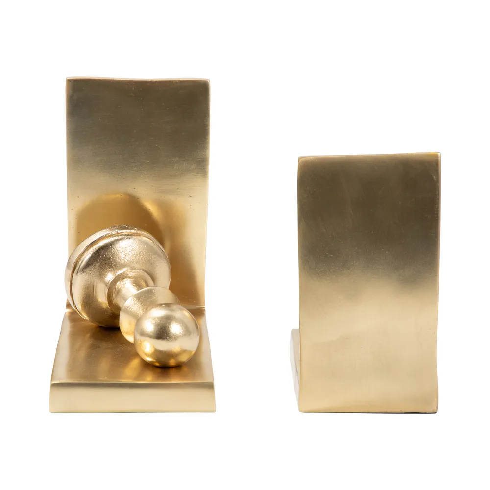 BECKETTPARK SET OF 2 GOLD BOOKENDS 6 (IN)