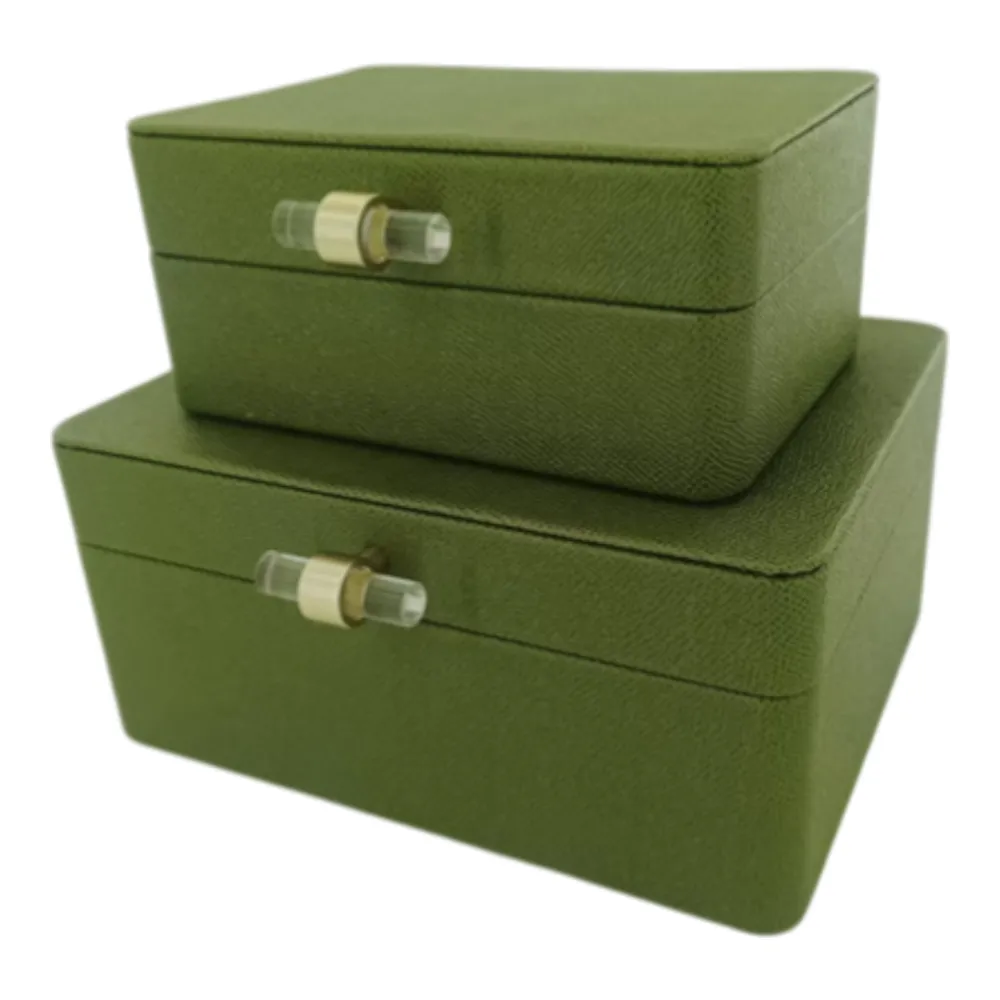 EVERTONPORT SET OF 2 GREEN BOXES 4 (IN)