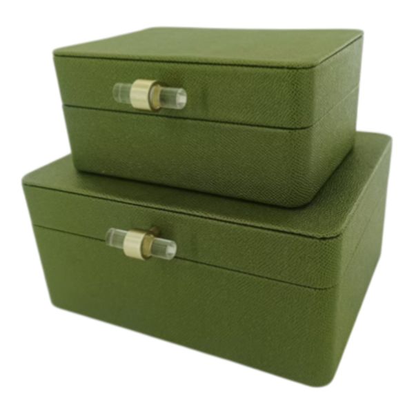EVERTONPORT SET OF 2 GREEN BOXES 4 (IN)