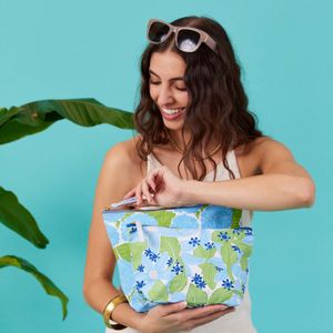 Blue Hydrangea Large Essential Canvas Pouch 7