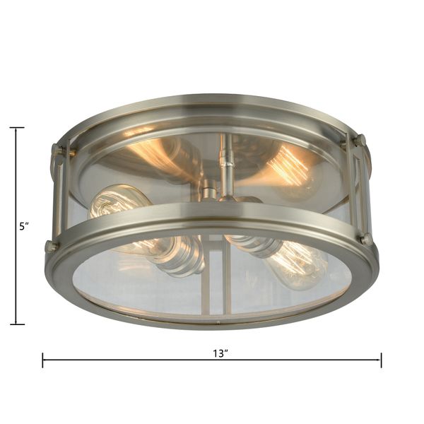 Coby 13'' Wide 2-Light Flush Mount - Brushed Nickel