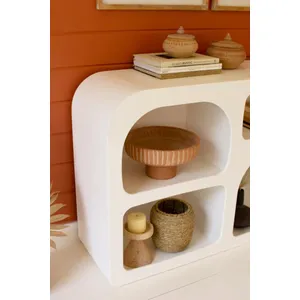 Textured White Console Cubby 2