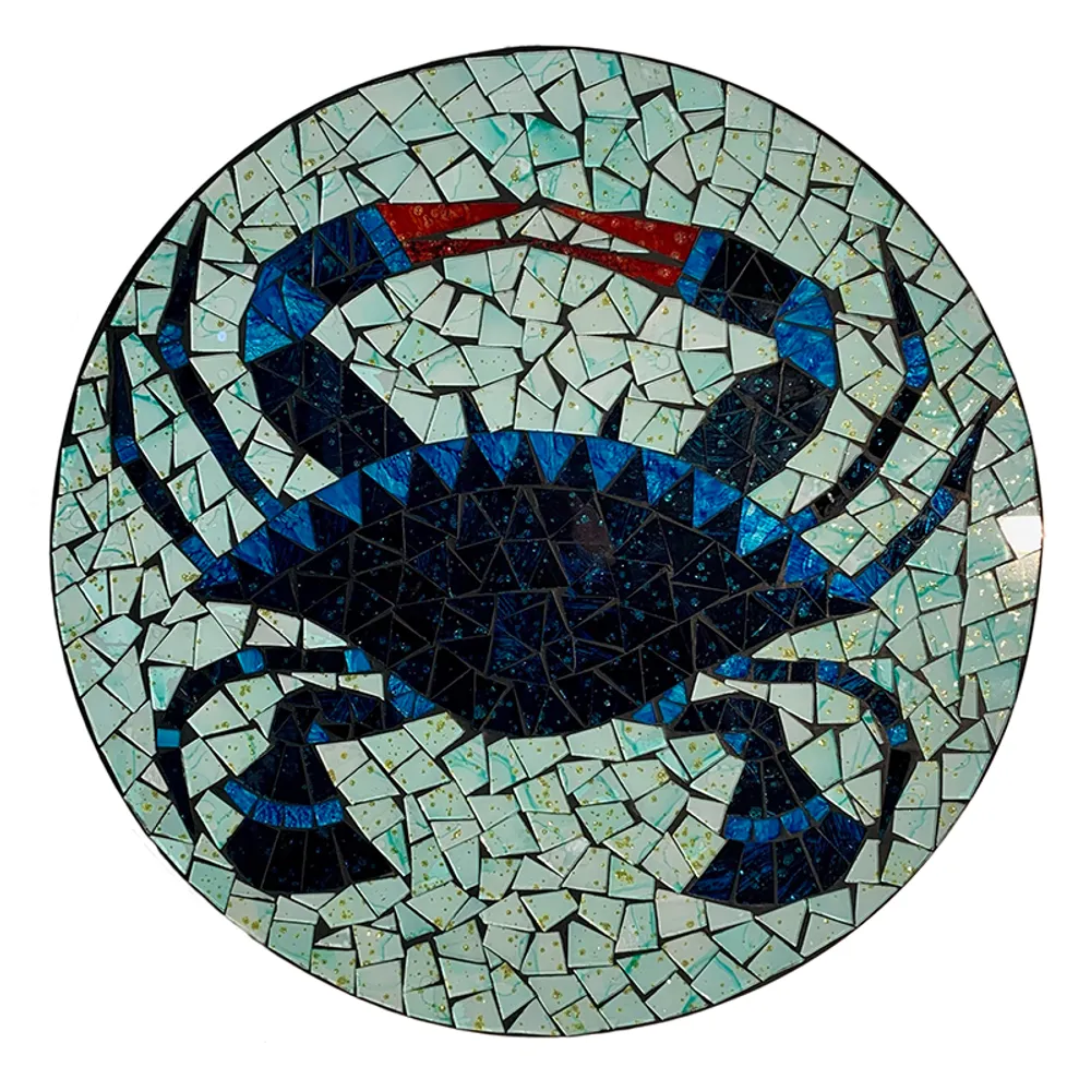 15-3/4" MOSAIC CRAB WALL PLAQUE
