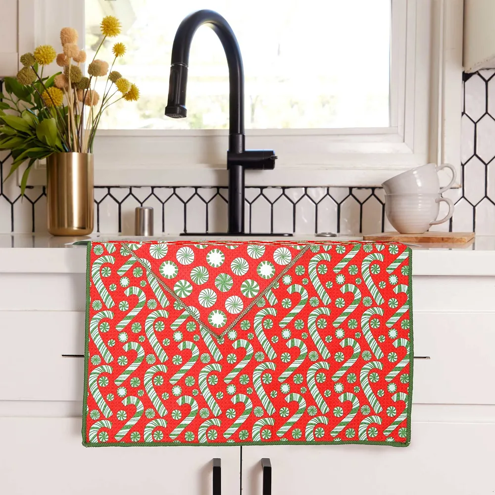 Candy Cane Eco Kitchen Tea Towel
