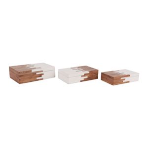 ZOEMOOR SET OF 3 IVORY BOXES 4 (IN) 5