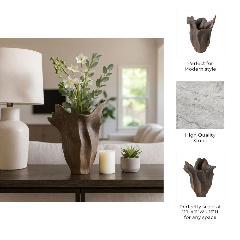 EWINGLAND BROWN VASE 16 (IN)