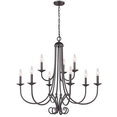 Montgomery 34'' Wide 9-Light Chandelier - Oil Rubbed Bronze