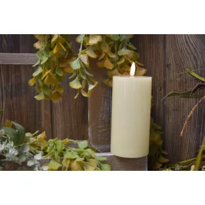 Cream Drip Timered Realistic Flame LED Candle 3x7in C Batts 3