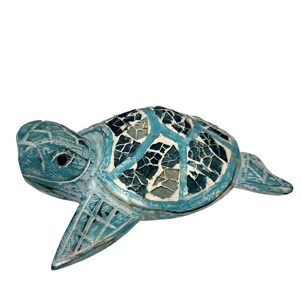 6" RUSTIC TURTLE WITH MOSAIC