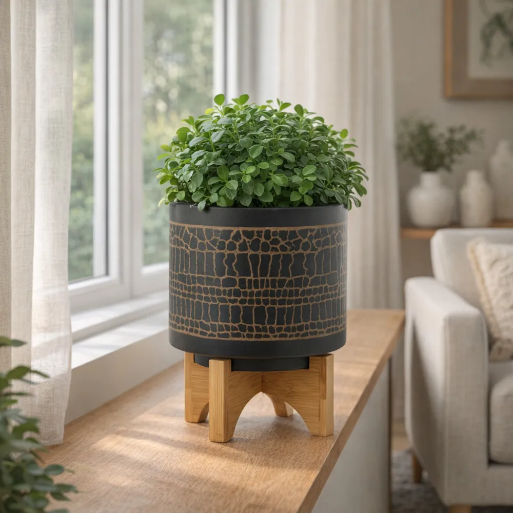 LANDONVIEW BLACK PLANTER 9 (IN)