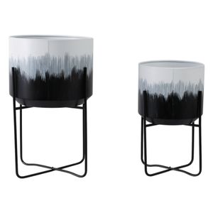 NICOLEHAM SET OF 2 BLACK PLANTER 23 (IN) 5