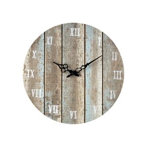 Wooden Roman Wall Clock - Weathered Blue 1