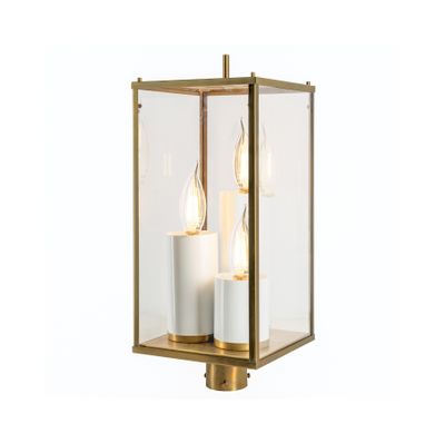Back Bay 23.25″ High 3-Light Outdoor Post Light - Aged Brass