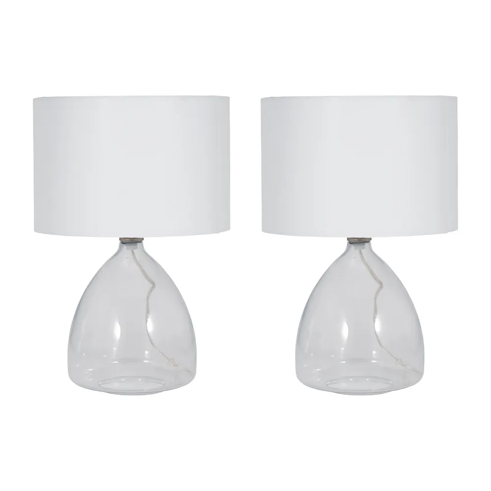 LANESIDE SET OF 2 CLEAR LAMPS 18 (IN)