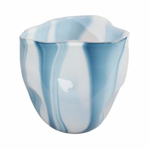 BIRCHBURN BLUE GLASS VASE 8 (IN) 5