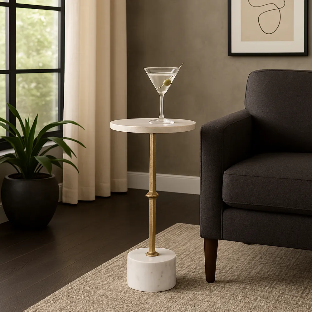DREWBEACH GOLD TABLE 24 (IN)