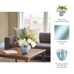 BIRCHBURN BLUE GLASS VASE 8 (IN) 10