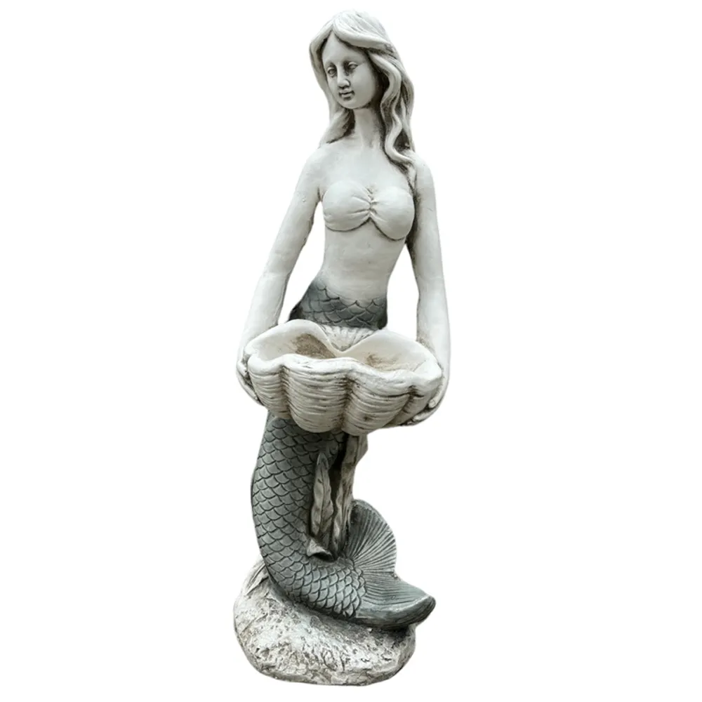 28-1/2" MERMAID HOLDING FLOWER POT