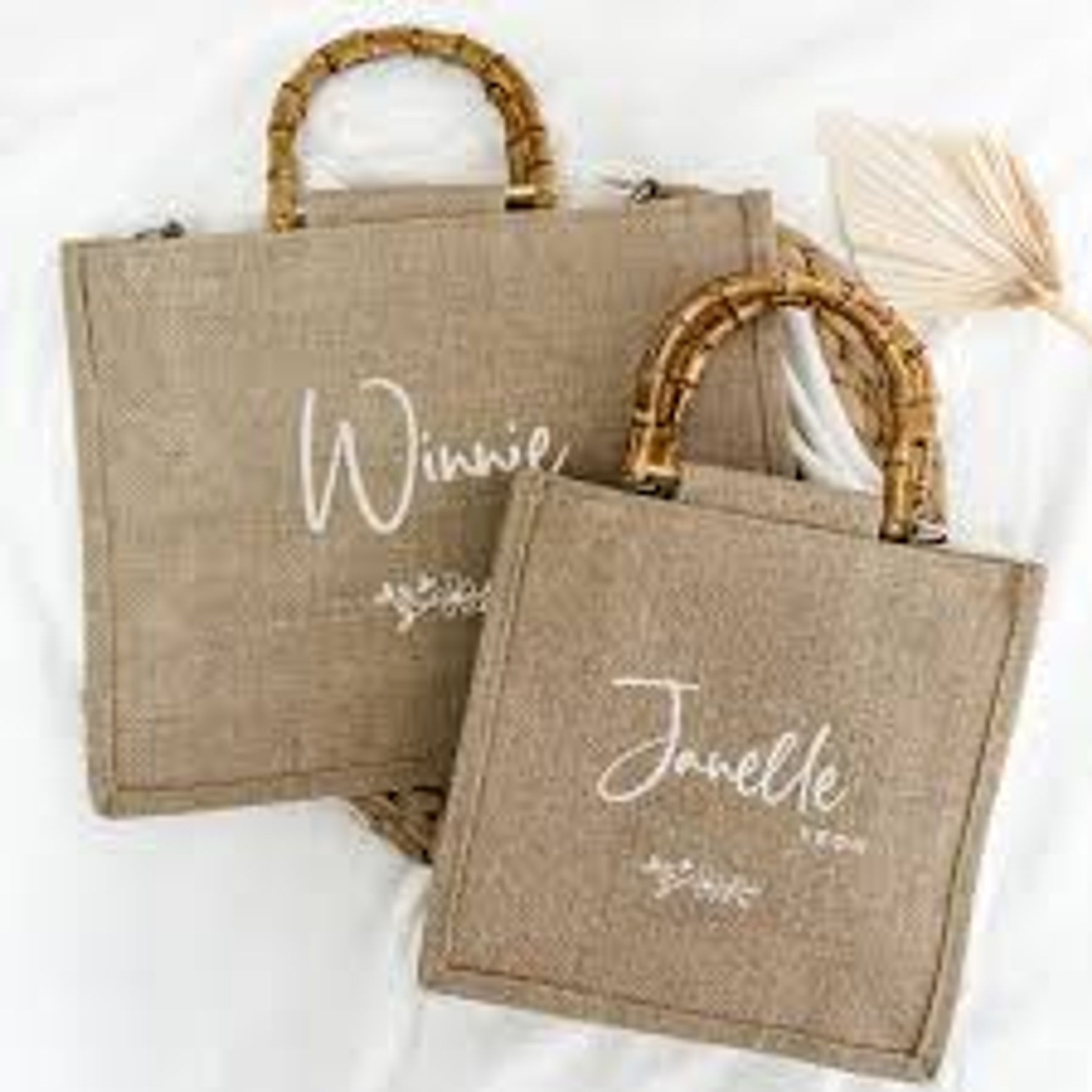WHITE HIP BAG W ROPE STRAP & JUTE - MERMAID - ASST