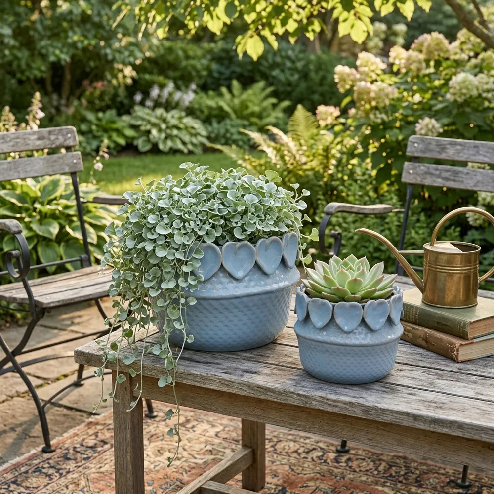 FALLONRUN SET OF 2 BLUE PLANTER 7 (IN)
