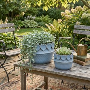 FALLONRUN SET OF 2 BLUE PLANTER 7 (IN) 2