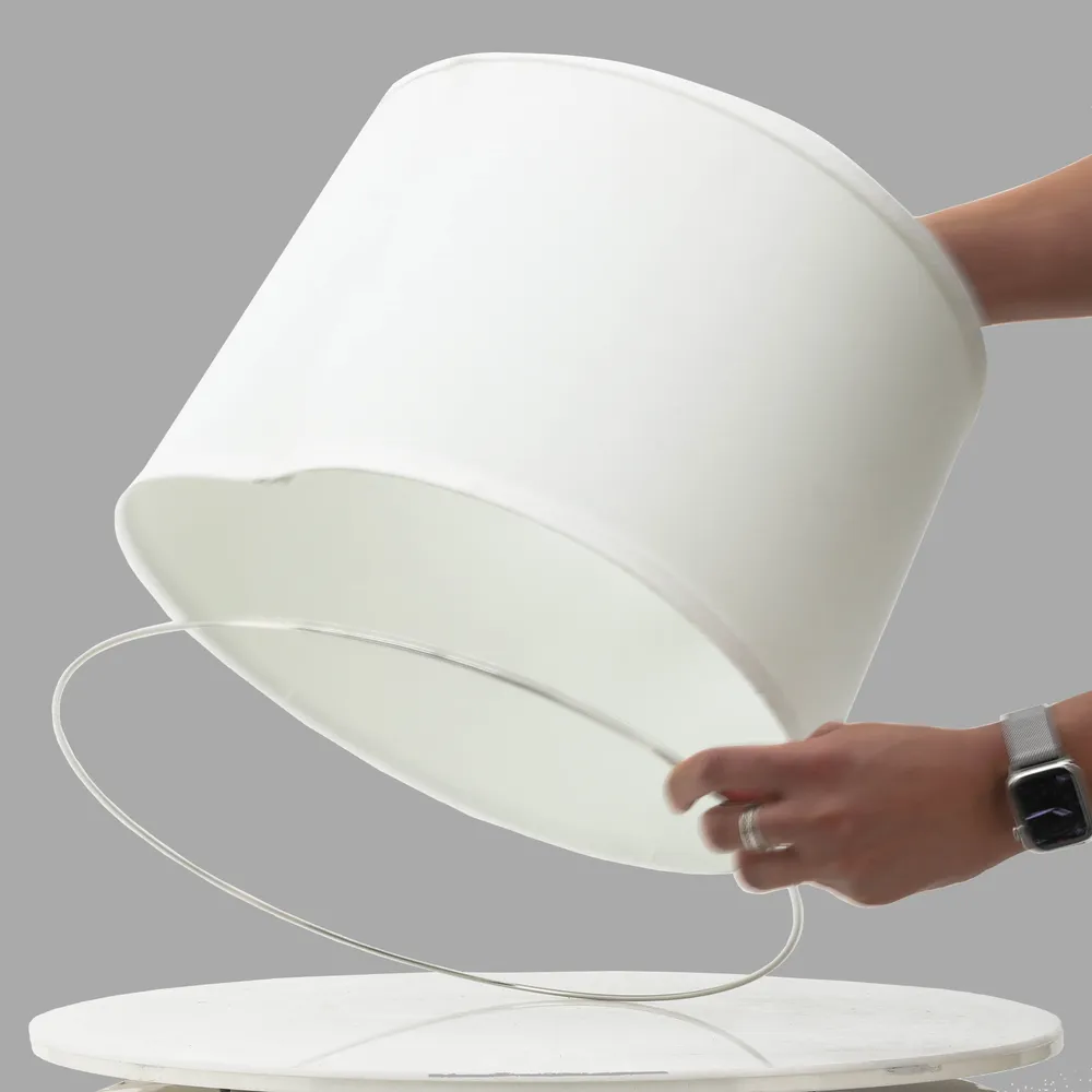POLYLINEN, 15X16X11" LAMP SHADE, WHITE KD