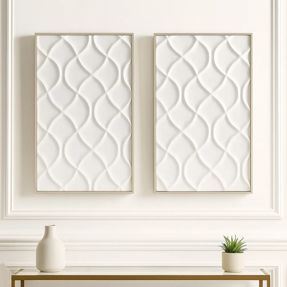 HAWLEYHAM SET OF 2 WHITE ART 40 (IN)