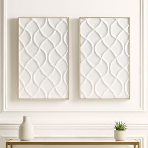 HAWLEYHAM SET OF 2 WHITE ART 40 (IN) 11